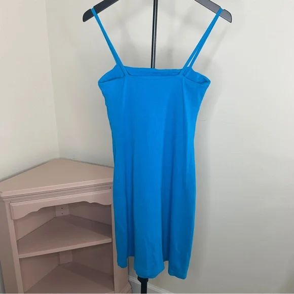 Moda International Vibrant Blue Ribbed Mini Dress SMALL - Picture 4 of 6